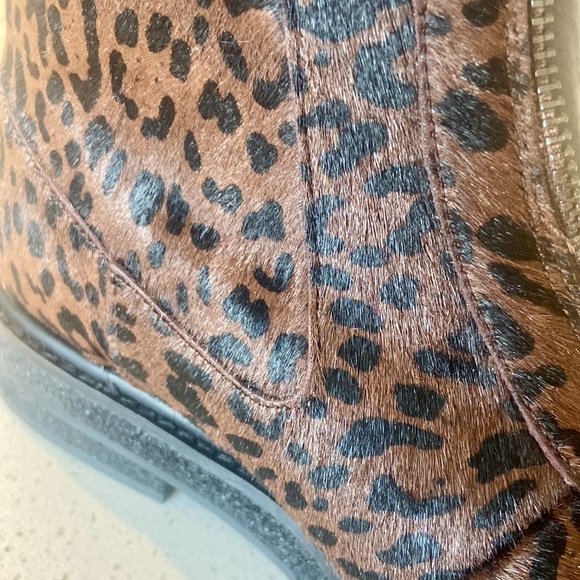 8.5 🔖 AEROSOLES Leopard Vale Suede Boots Zip Front Faux Fur Look - Picture 8 of 10